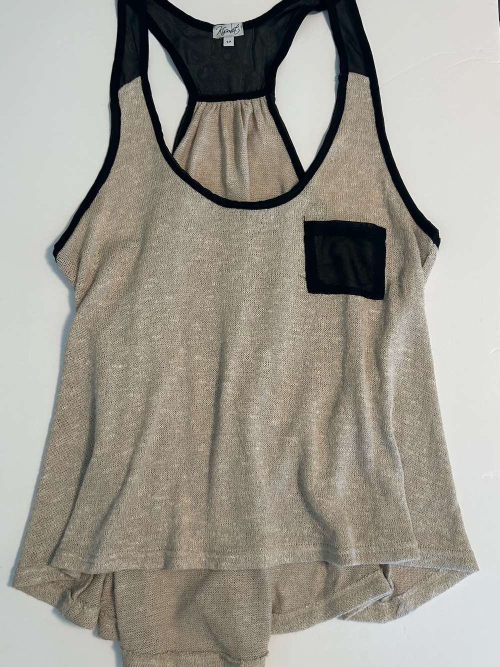 Kismet Taupe Tank with Black Trim